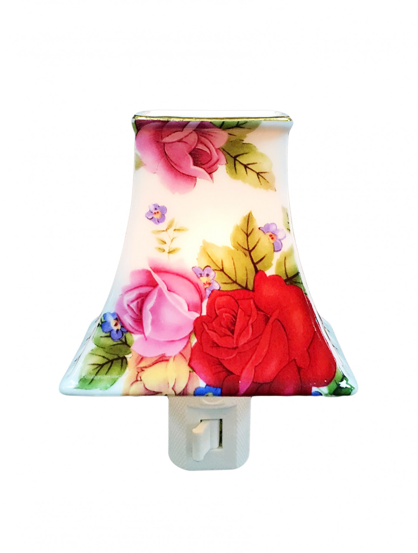 Porcelain Roses Lampshade Night Light with Gift Box